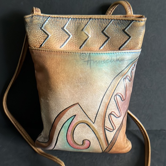 Anuschka Hand Painted Leather Boho Crossbody Bag - Picture 6 of 16